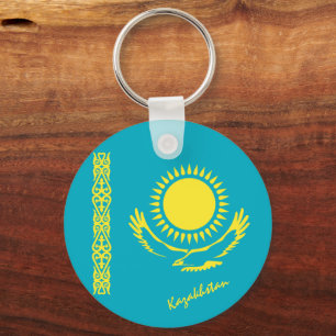 Kazakhstan Flag & Kazakhstan patriots / sports Keychain