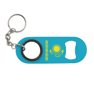 Kazakhstan Flag Keychain Bottle Opener