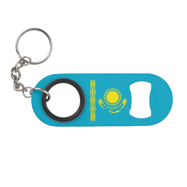 Kazakhstan Flag Keychain Bottle Opener (Front (Horizontal))