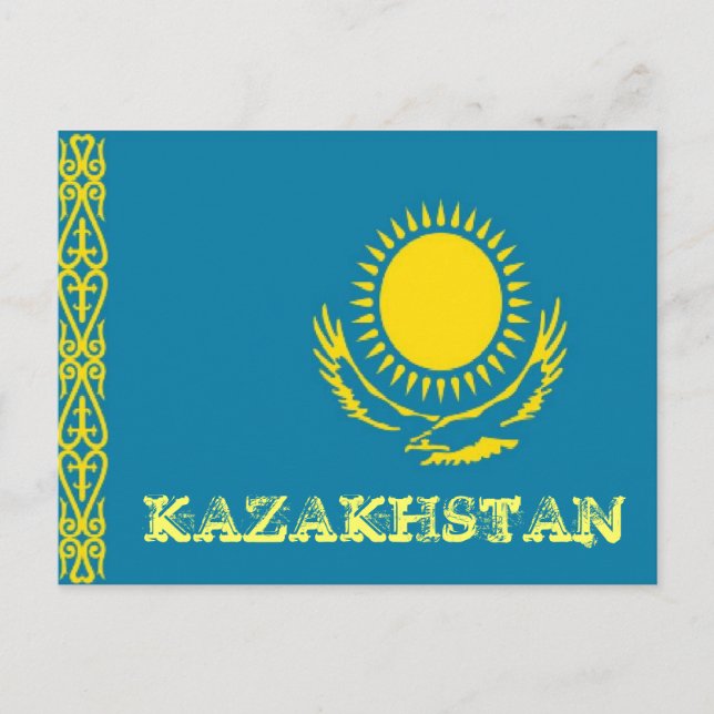 Kazakhstan flag postcard (Front)