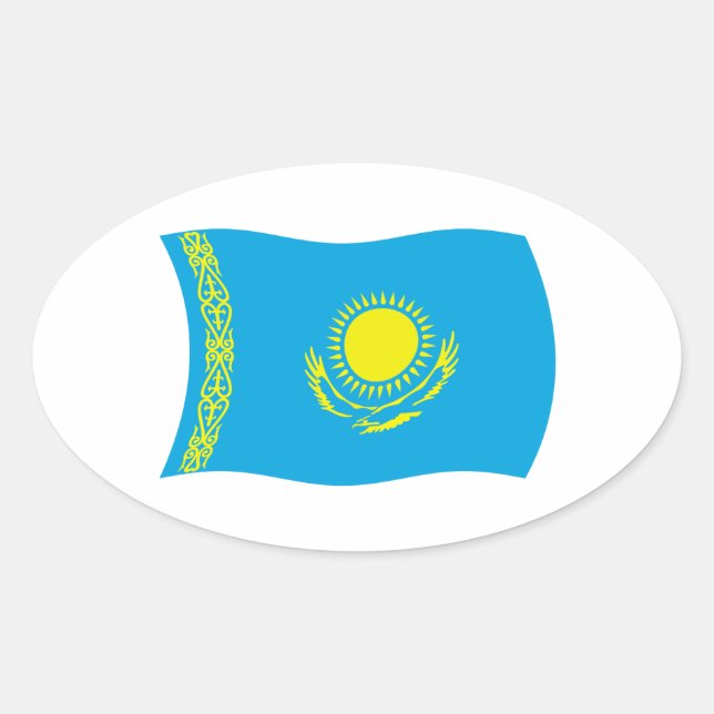 Kazakhstan Flag Sticker (Front)