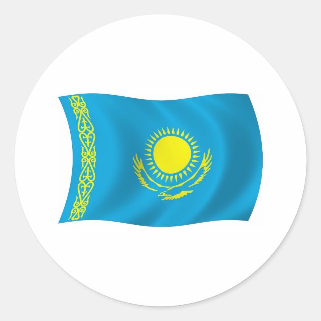 Kazakhstan Flag Sticker (Front)