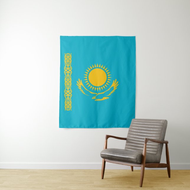 Kazakhstan flag tapestry (In Situ)