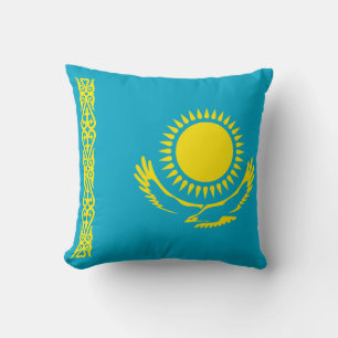 Kazakhstan Flag Throw Pillow
