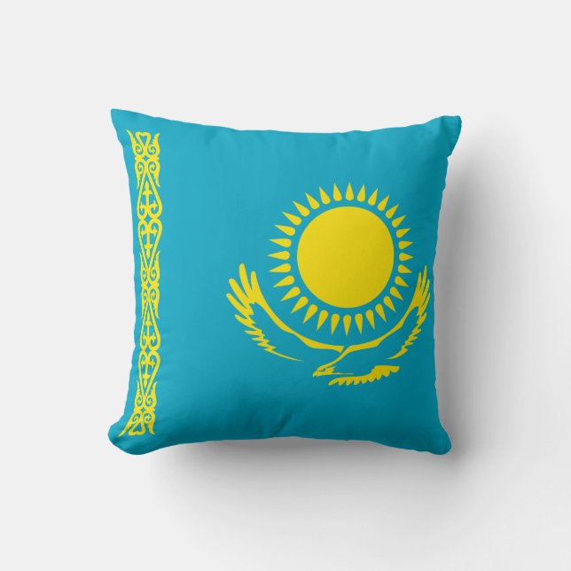 Kazakhstan Flag Throw Pillow (Front)