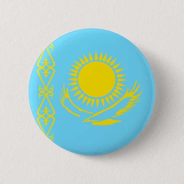 Kazakhstan High quality Flag 2 Inch Round Button (Front)