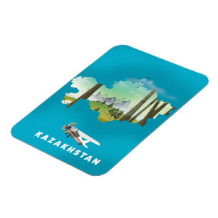 Kazakhstan map magnet