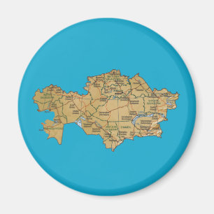Kazakhstan Map Magnet
