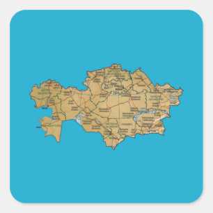 Kazakhstan Map Sticker