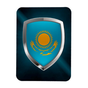 Kazakhstan Metallic Emblem Magnet
