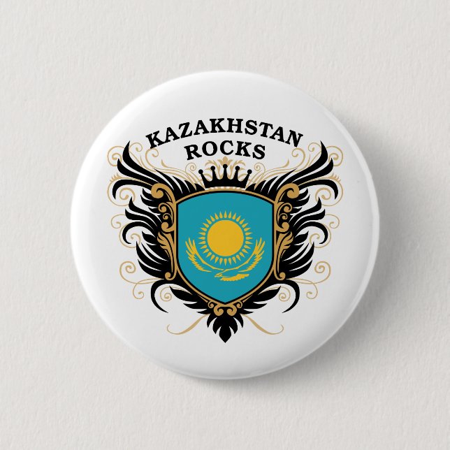 Kazakhstan Rocks 2 Inch Round Button (Front)