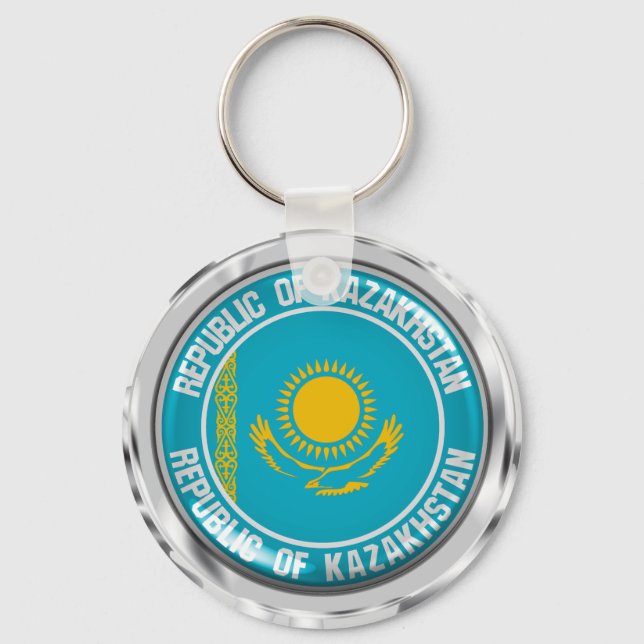 Kazakhstan Round Emblem Keychain (Front)