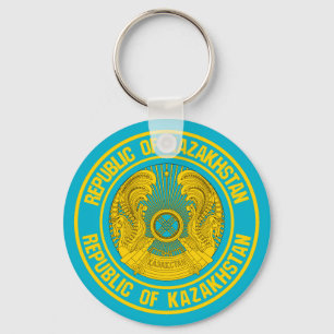 Kazakhstan Round Emblem Keychain