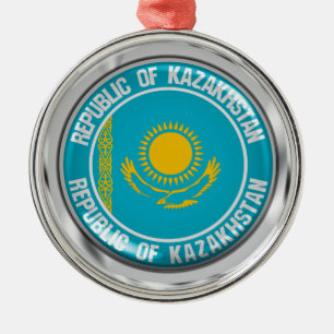 Kazakhstan Round Emblem Metal Ornament