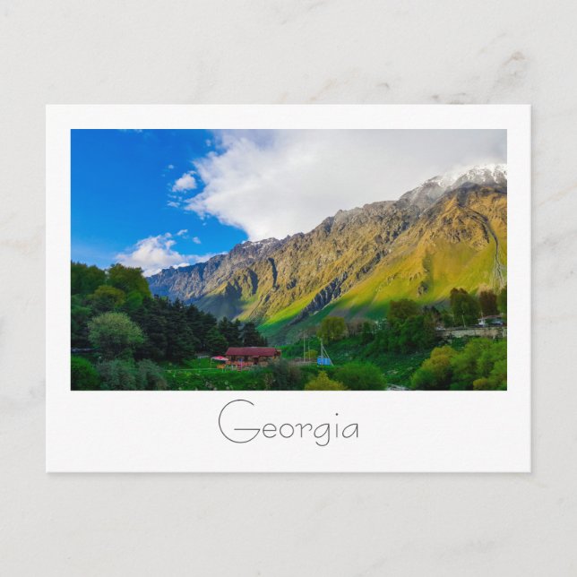 Kazbegi Georgia Caucuses Mountains Nature Postcard (Front)