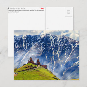 Kazbegi, Géorgie Carte postale de voyage