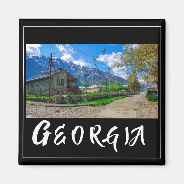 Kazbegi Stepantsminda Georgia Caucuses Mountains Magnet (Front)