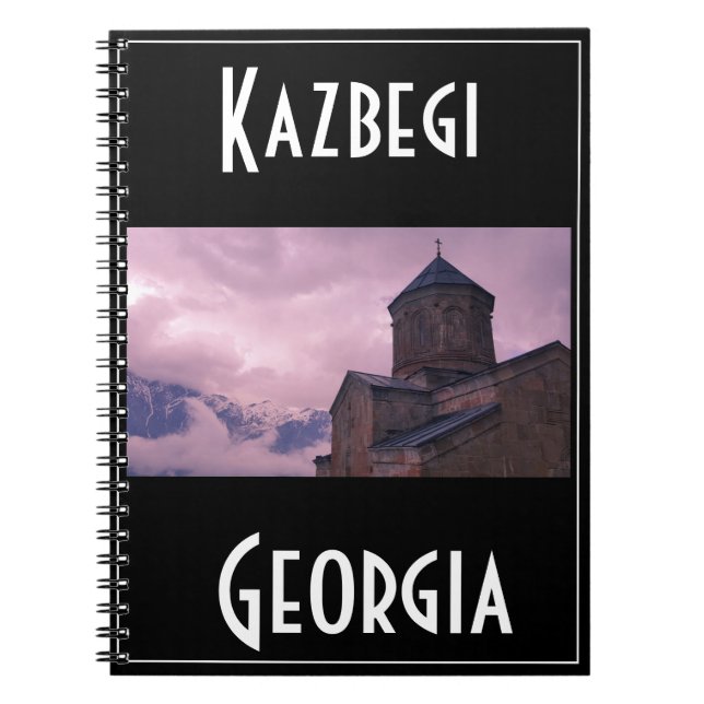 Kazbegi Stepantsminda Georgia Caucuses Mountains Notebook (Front)