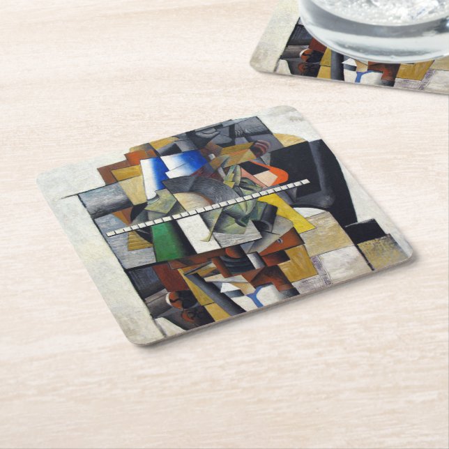Kazimir Malevich Abstract Art Square Paper Coaster (Angled)