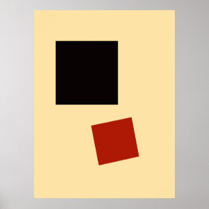 Kazimir Malevich Black Square Red Square (1915) Poster