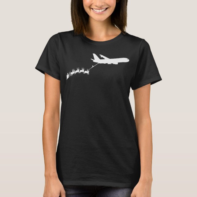 KC46 Pegasus Santa's Sleigh Funny Christmas Aviati T-Shirt (Front)