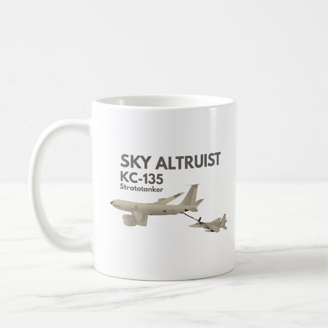 KC-135 Airplane Refueling F-15 Coffee Mug (Left)