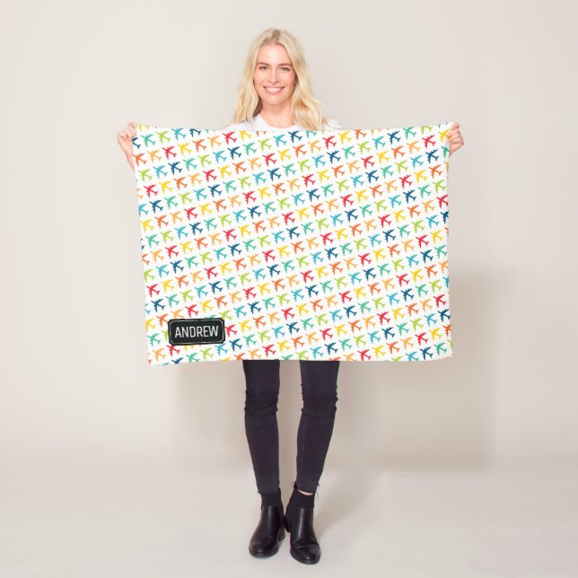 KC-135 Refueling Jet Custom Name Baby Blanket (In Situ)