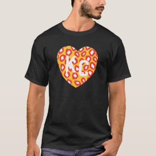 KC Heart RedYellow Animal Print Kansas City Hearts T-Shirt