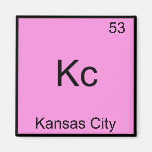 Kc - Kansas City Chemistry Element Symbol Tee Magnet