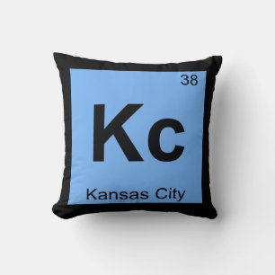 Kc - Kansas City Chemistry Periodic Table Symbol Throw Pillow
