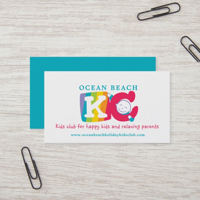 KC kids club rainbow happy kid business card (Front/Back In Situ)