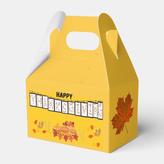 KC Thanksgiving Favour Box - Yellow  (Front Side)