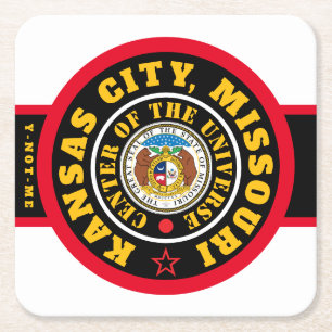 KCMOCOU KANSAS CITY, MO. (COU)  SQUARE PAPER COASTER