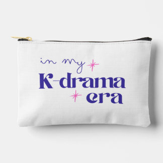 Kdrama Era Typography White Minimalistic Cosmetic Accessory Pouch