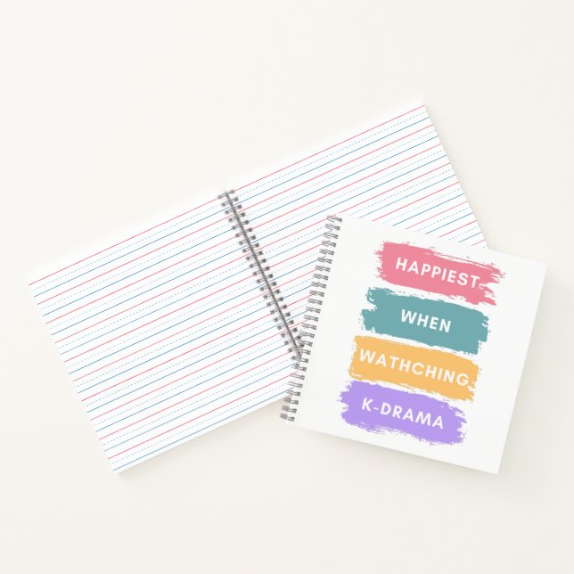 Kdrama Spiral Notebook Colorful Modern Typography (Inside)