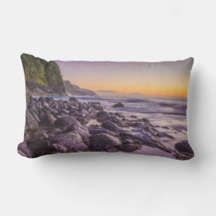 Ke’e Beach and Poipu Sunrise Hawaiian Reversible Lumbar Pillow