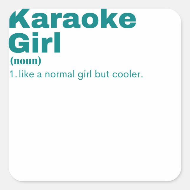 ke Girl - Karaoke Square Sticker (Front)