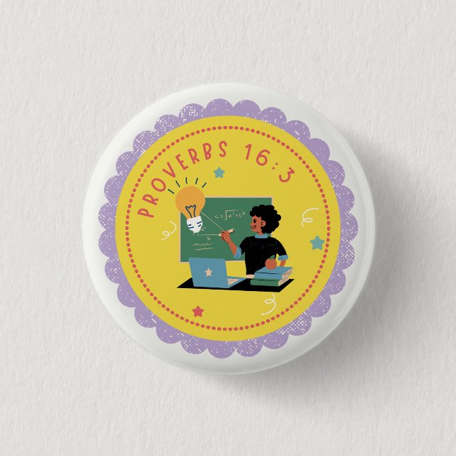 KE Prov 16:3 1 Inch Round Button (Front)