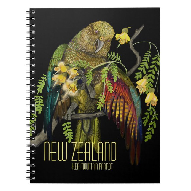 Kea New Zealand Mountain Parrot Notebook (Front)