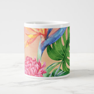 Kealoha- (Sunset Pink) Hawaiian Flower Large Coffee Mug