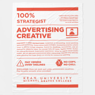 Kean MGC Advertising Care Label Fleece Blanket