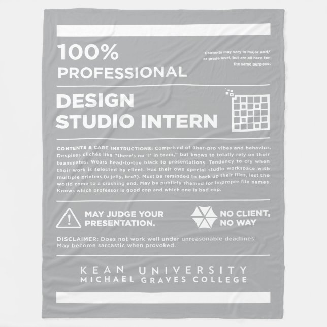Kean MGC Design Studio Care Label Fleece Blanket (Front)