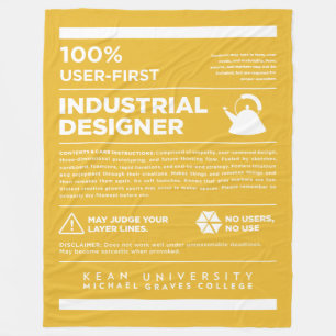 Kean MGC Industrial Design Care Label Fleece Blanket