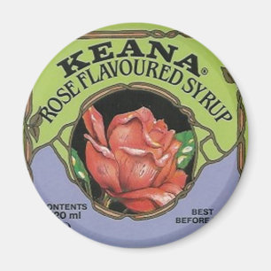 keana rose flavoued syrup label magnet