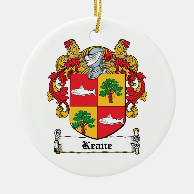 Keane Family Crest Ceramic Ornament (Front)