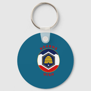 Kearns Utah New Ut Flag Beehive Vacation Souvenir Keychain