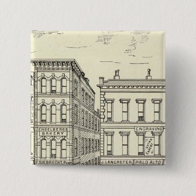 Kearny, Pine and California East Side 2 Inch Square Button (Front)