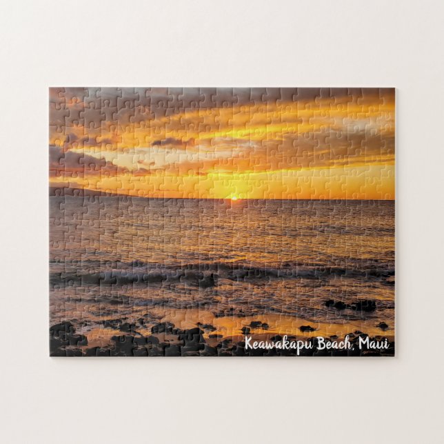 Keawakapu Beach Sunset Maui Hawaii Jigsaw Puzzle (Horizontal)
