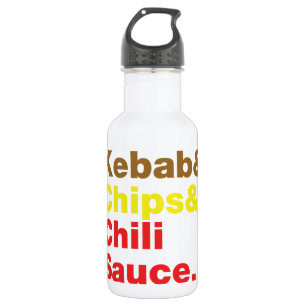 Kebab & Chips & Chili Sauce. 532 Ml Water Bottle