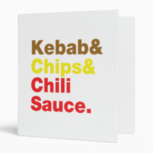 Kebab & Chips & Chili Sauce. Binder